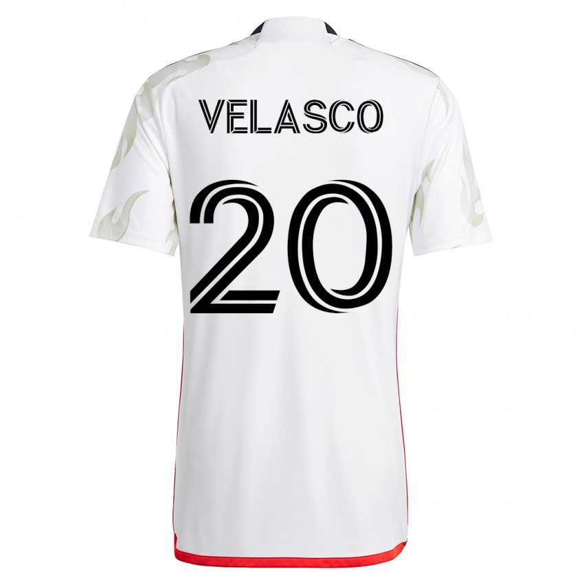 Mulher Camisola Alan Velasco #20 Branco Alternativa 2023/24 Camisa