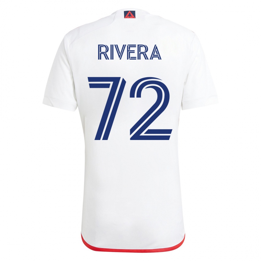 Mulher Camisola Damián Rivera #72 Branco Vermelho Alternativa 2023/24 Camisa