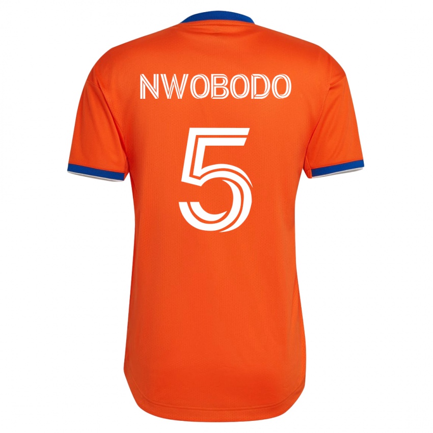 Mulher Camisola Obinna Nwobodo #5 Branco Alternativa 2023/24 Camisa