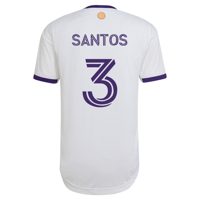 Mulher Camisola Rafael Santos #3 Branco Alternativa 2023/24 Camisa