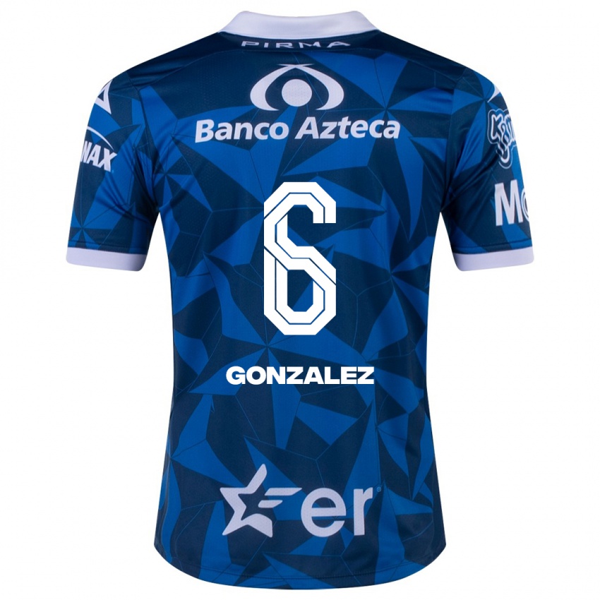 Mulher Camisola Pablo González #6 Azul Alternativa 2023/24 Camisa