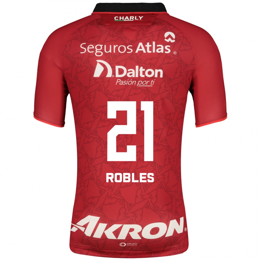 Mulher Camisola Carlos Robles #21 Vermelho Alternativa 2023/24 Camisa