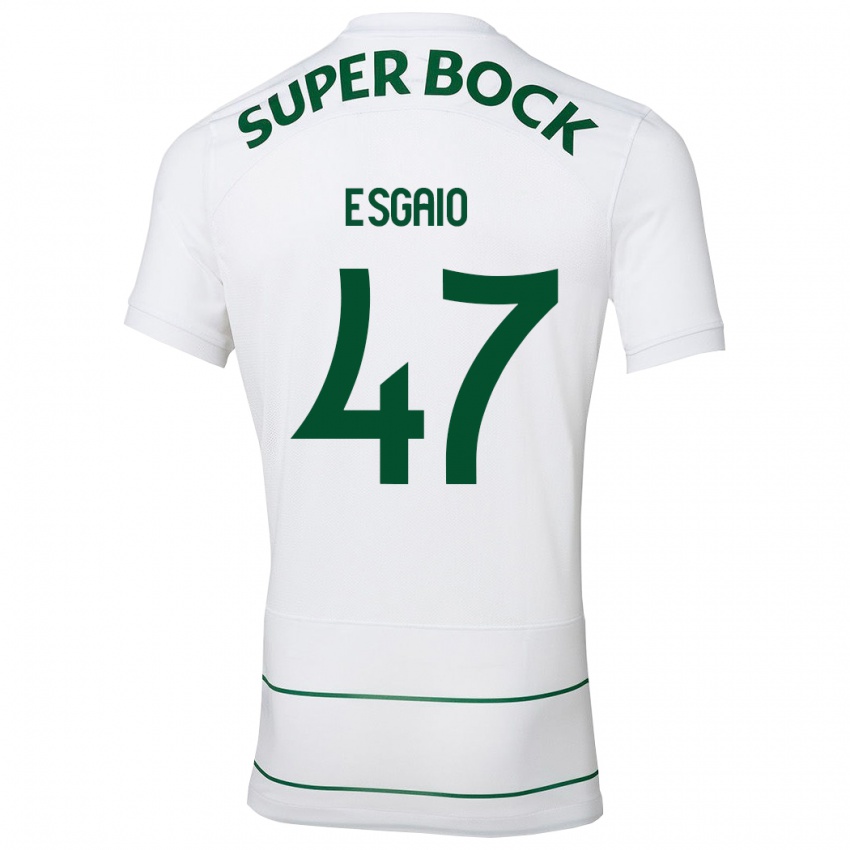 Mulher Camisola Ricardo Esgaio #47 Branco Alternativa 2023/24 Camisa