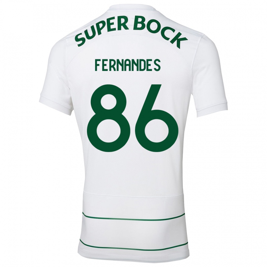 Mulher Camisola Emanuel Fernandes #86 Branco Alternativa 2023/24 Camisa