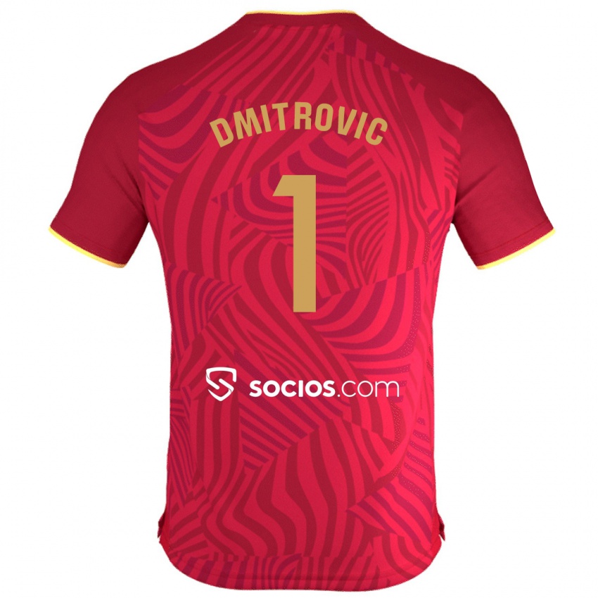 Mulher Camisola Marko Dmitrovic #1 Vermelho Alternativa 2023/24 Camisa