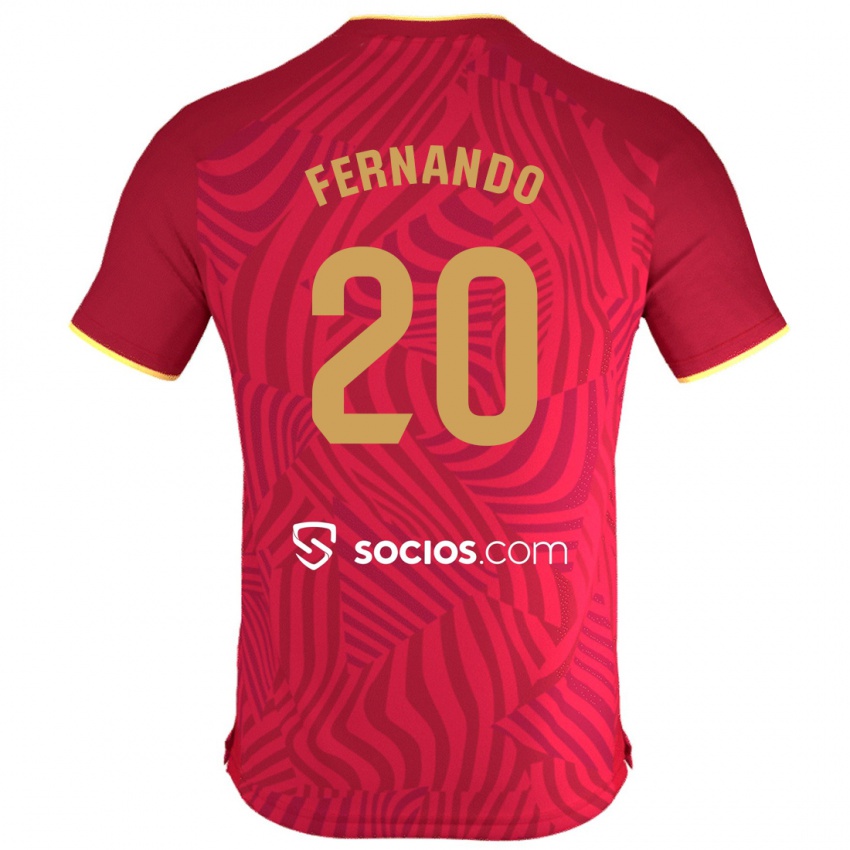 Mulher Camisola Fernando #20 Vermelho Alternativa 2023/24 Camisa