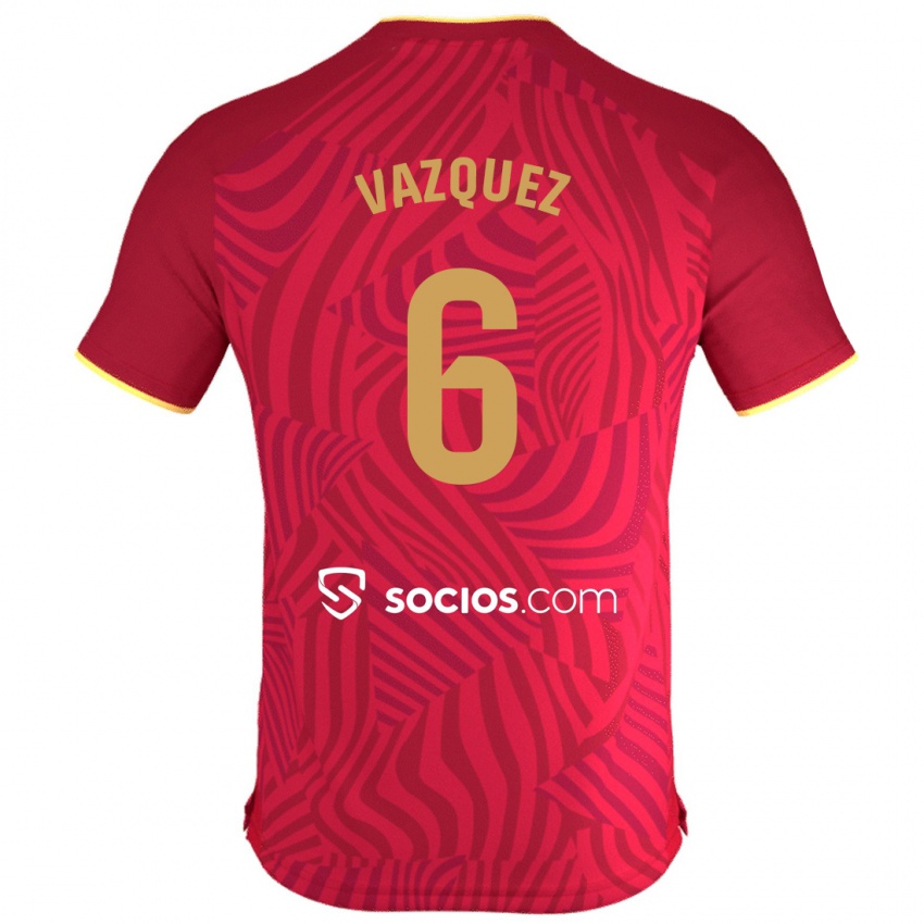 Mulher Camisola Manolo Vazquez #6 Vermelho Alternativa 2023/24 Camisa