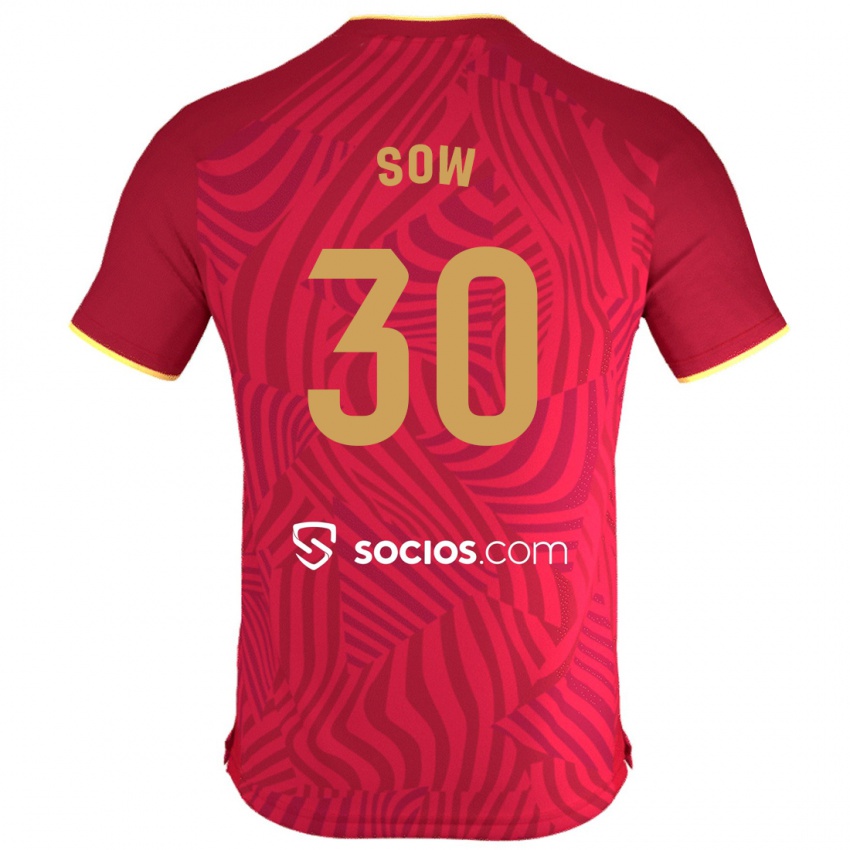 Mulher Camisola Ibrahima Sow #30 Vermelho Alternativa 2023/24 Camisa