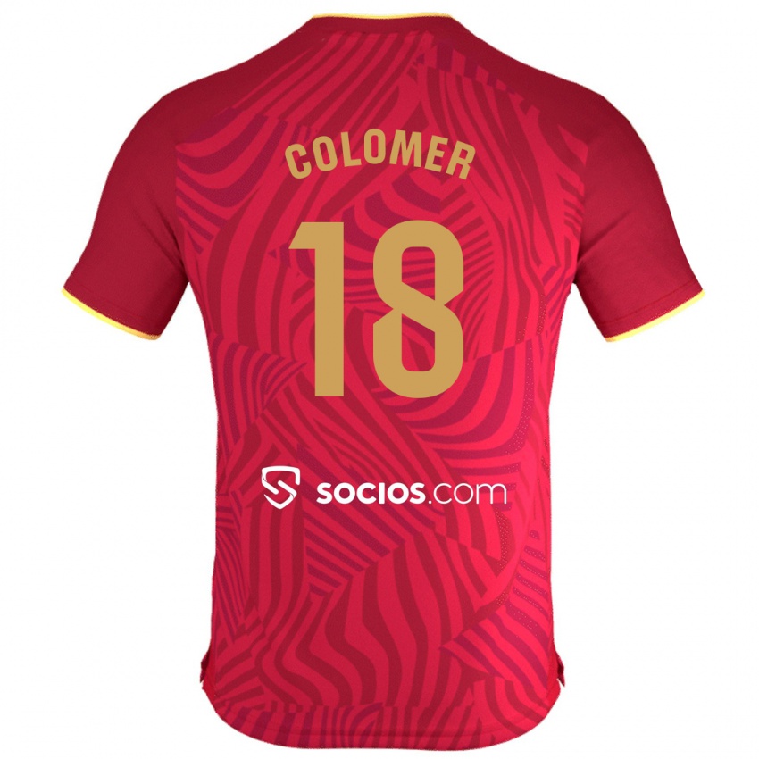 Mulher Camisola Carlos Colomer #18 Vermelho Alternativa 2023/24 Camisa
