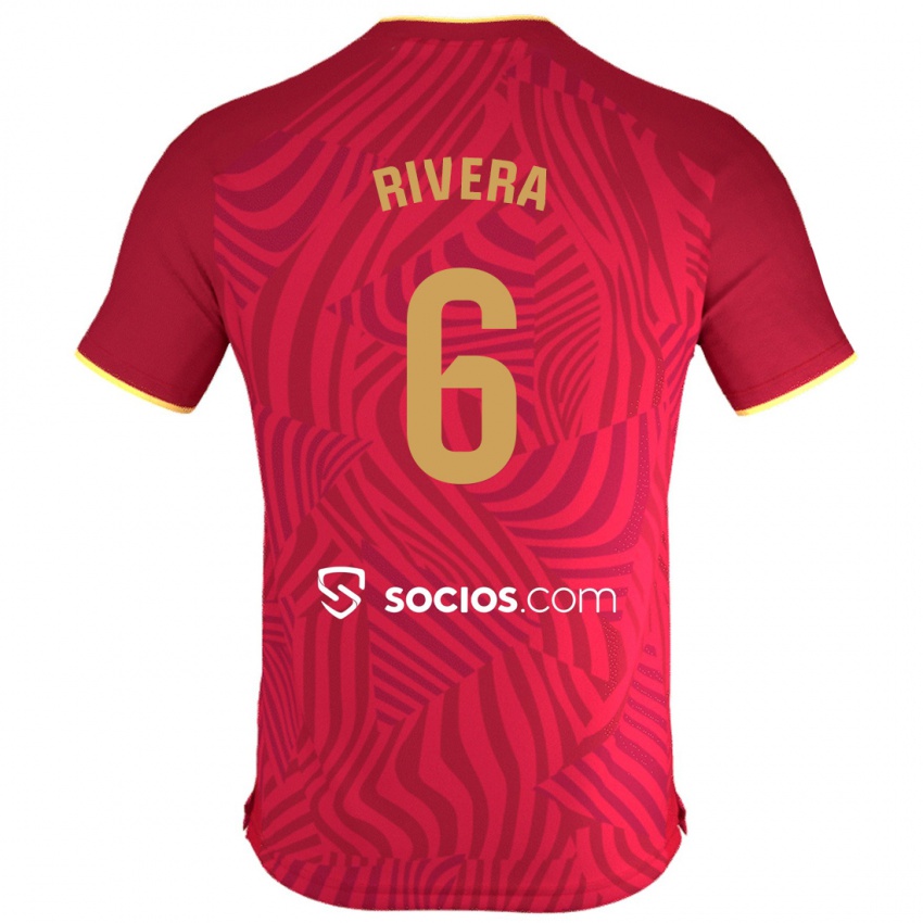 Mulher Camisola Pablo Rivera #6 Vermelho Alternativa 2023/24 Camisa