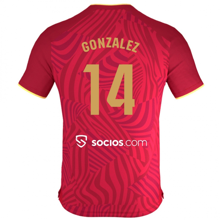 Mulher Camisola Alberto González #14 Vermelho Alternativa 2023/24 Camisa