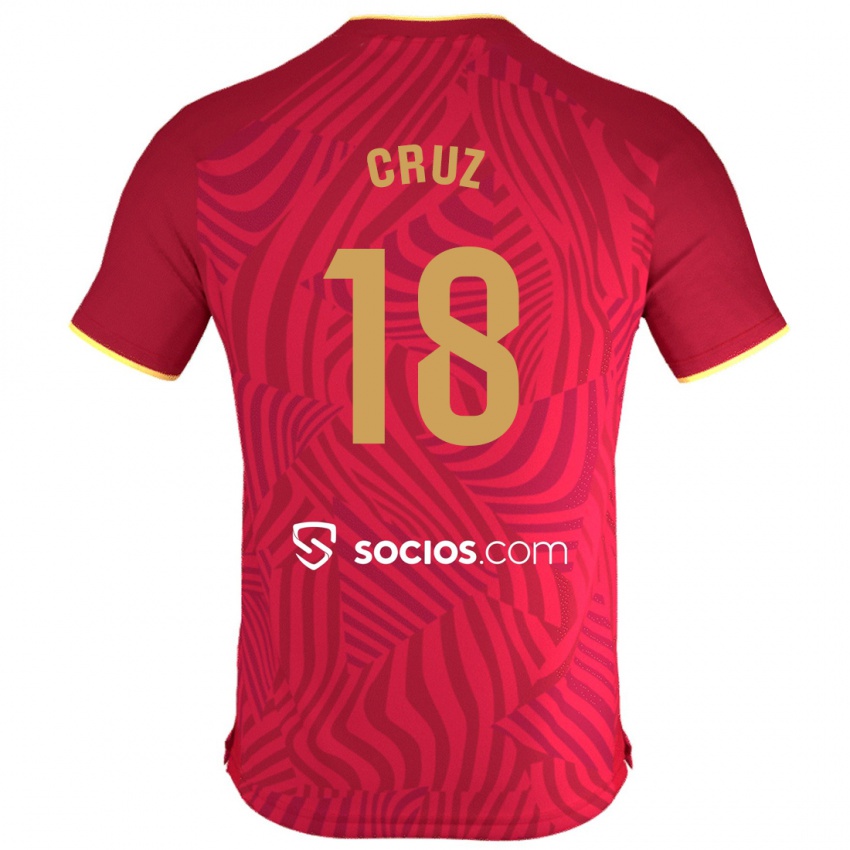 Mulher Camisola Jesús Cruz #18 Vermelho Alternativa 2023/24 Camisa