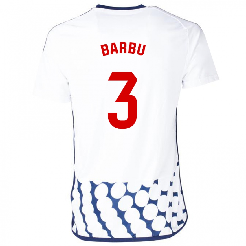 Mulher Camisola Álex Barbu #3 Branco Alternativa 2023/24 Camisa