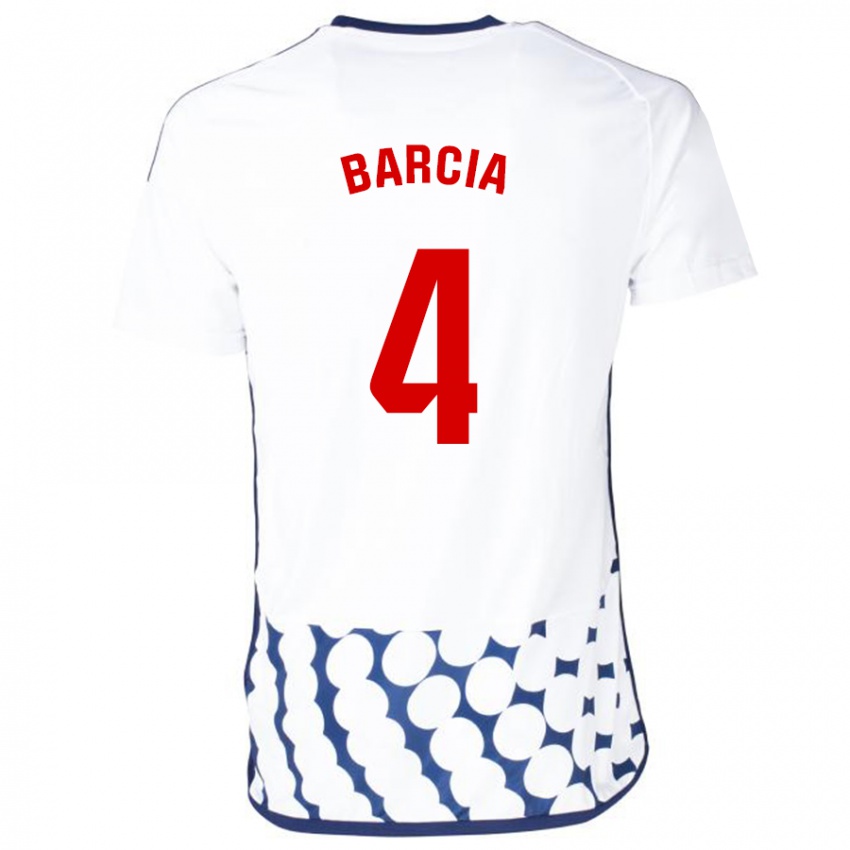 Mulher Camisola Sergio Barcia #4 Branco Alternativa 2023/24 Camisa