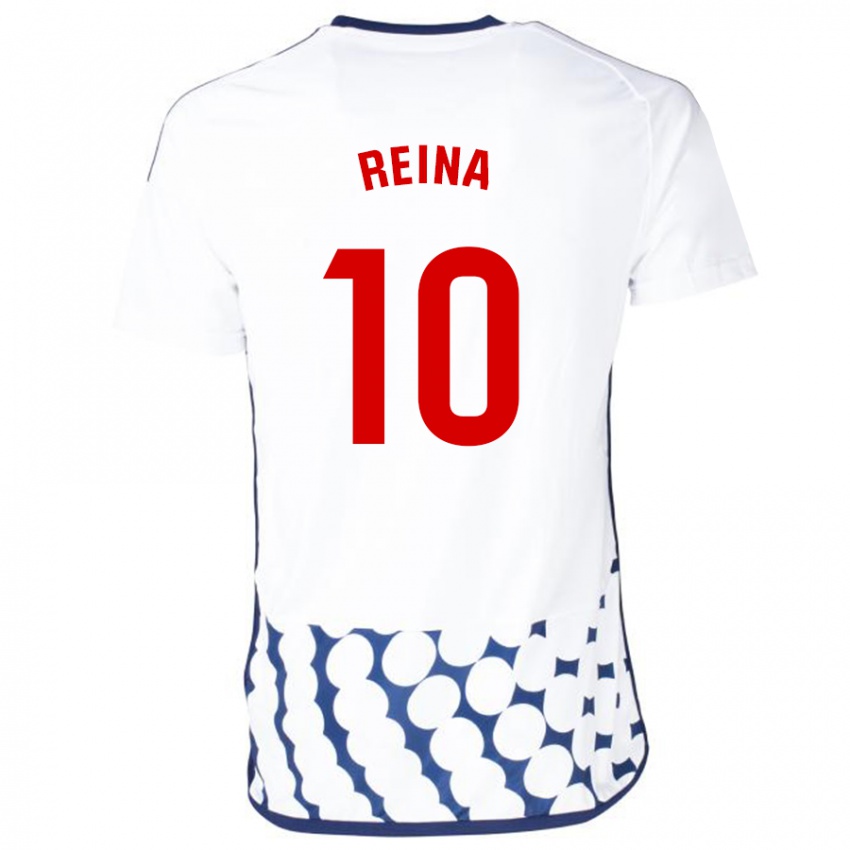 Mulher Camisola Alberto Reina #10 Branco Alternativa 2023/24 Camisa