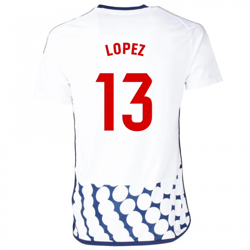 Mulher Camisola Luis López #13 Branco Alternativa 2023/24 Camisa