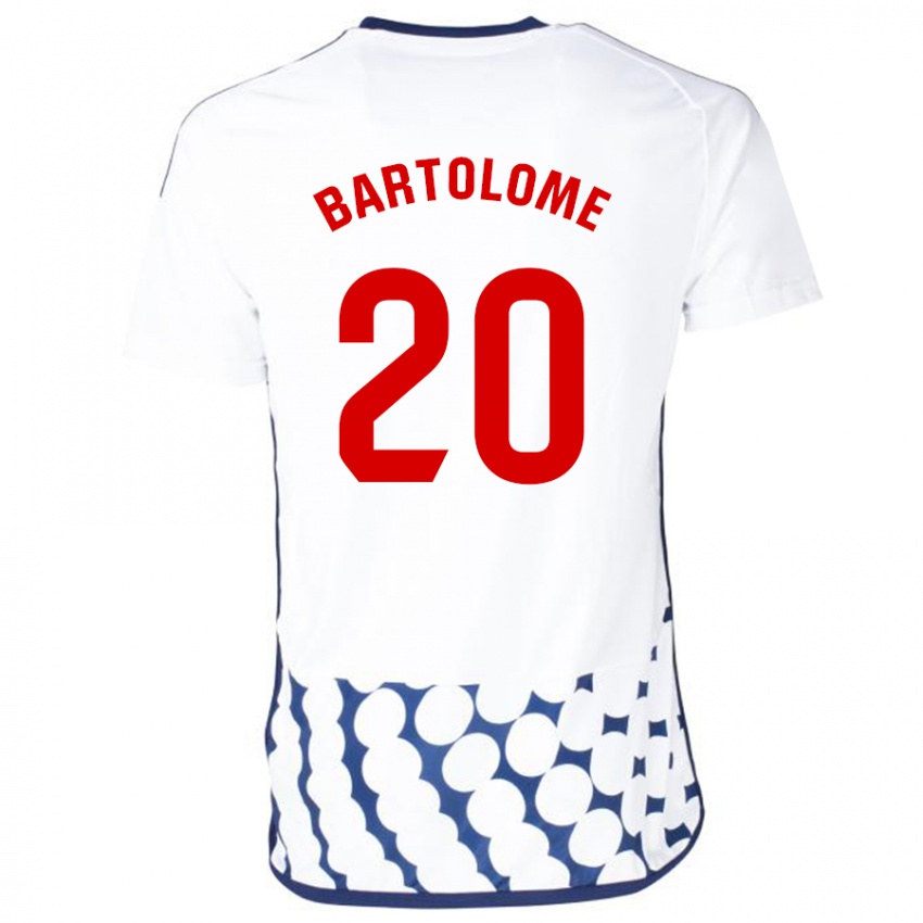 Mulher Camisola Diego Bartolomé #20 Branco Alternativa 2023/24 Camisa