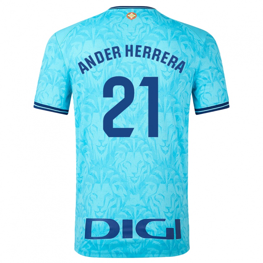 Mulher Camisola Ander Herrera #21 Céu Azul Alternativa 2023/24 Camisa