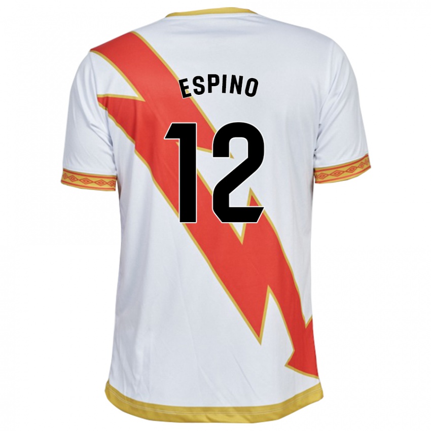 Criança Camisola Alfonso Espino #12 Branco Principal 2023/24 Camisa