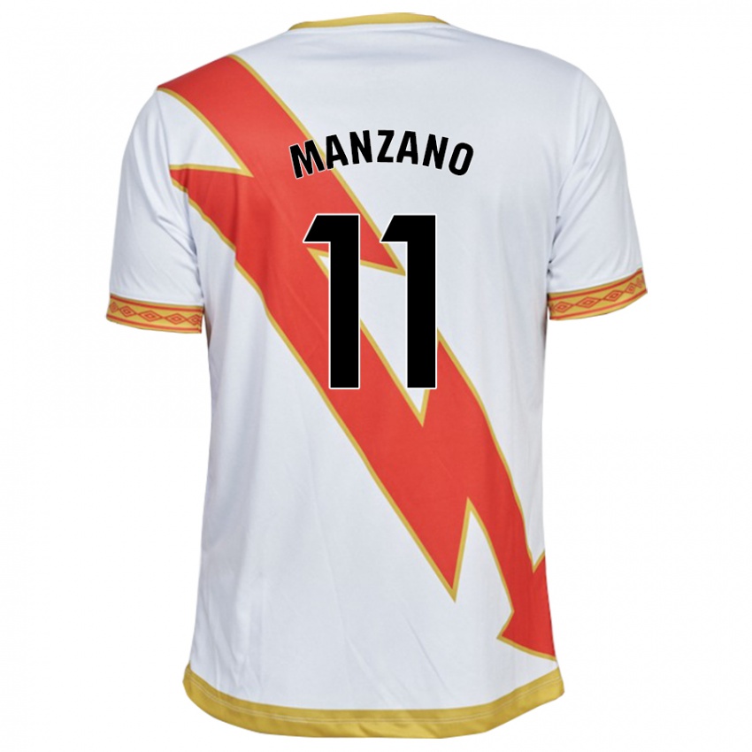 Criança Camisola Sergio Manzano #11 Branco Principal 2023/24 Camisa