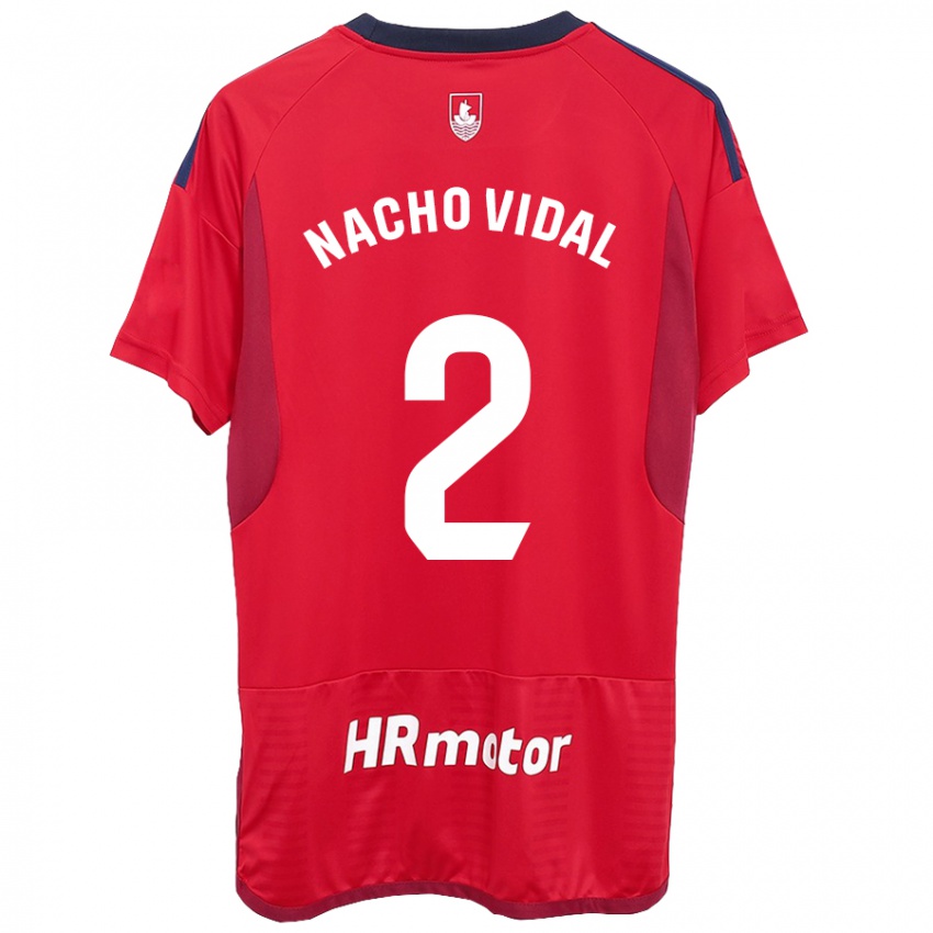 Criança Camisola Nacho Vidal #2 Vermelho Principal 2023/24 Camisa