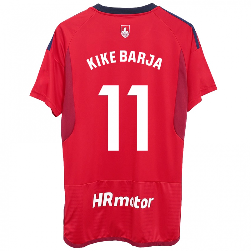 Criança Camisola Kike Barja #11 Vermelho Principal 2023/24 Camisa