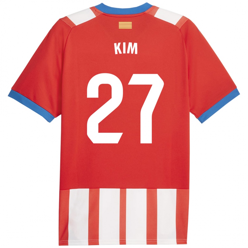 Criança Camisola Min-Su Kim #27 Vermelho Branco Principal 2023/24 Camisa