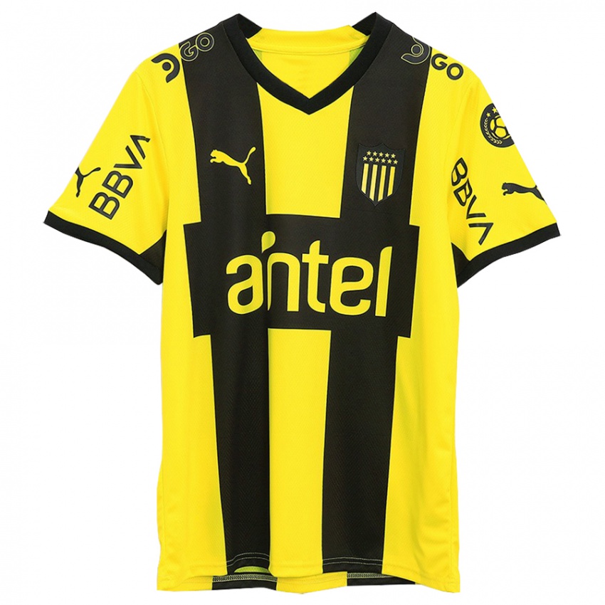 Criança Camisola Sebastián Rodríguez #8 Amarelo Preto Principal 2023/24 Camisa