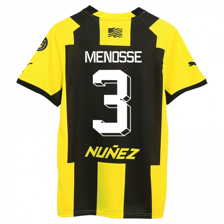 Criança Camisola Hernán Menosse #3 Amarelo Preto Principal 2023/24 Camisa