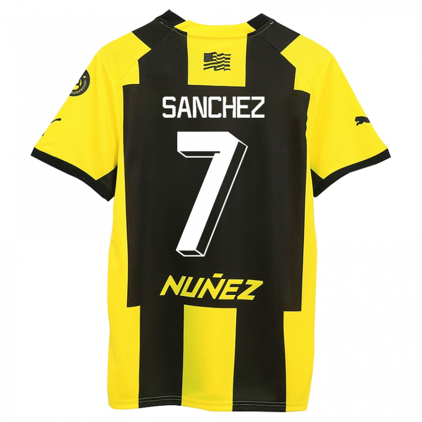 Criança Camisola Carlos Sánchez #7 Amarelo Preto Principal 2023/24 Camisa