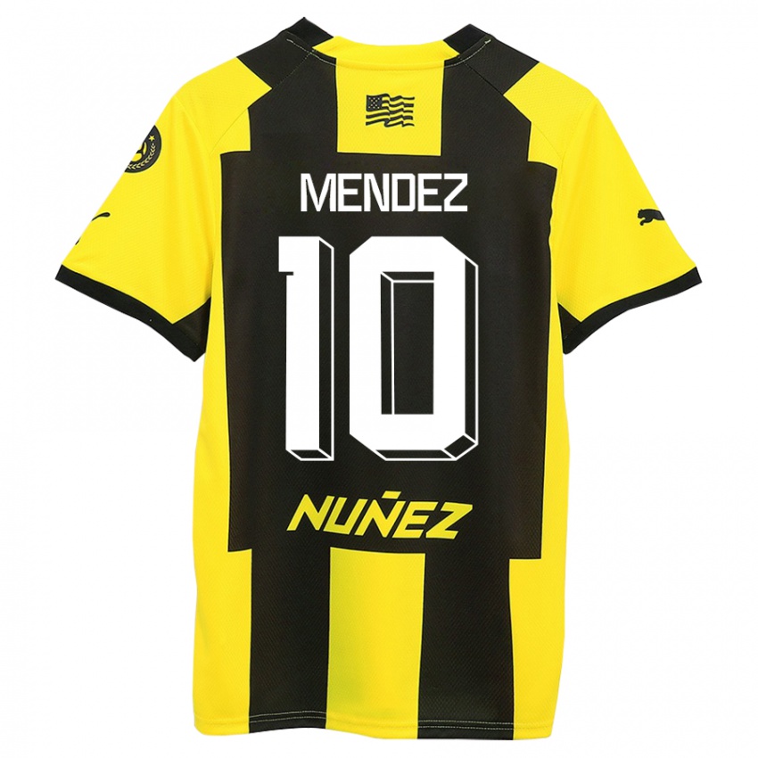 Criança Camisola Kevin Méndez #10 Amarelo Preto Principal 2023/24 Camisa