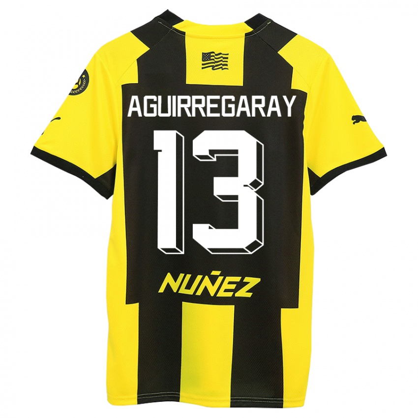 Criança Camisola Matías Aguirregaray #13 Amarelo Preto Principal 2023/24 Camisa