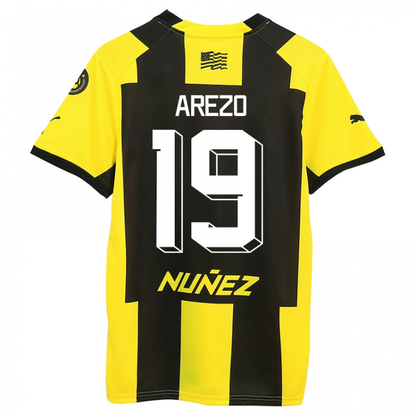 Criança Camisola Matías Arezo #19 Amarelo Preto Principal 2023/24 Camisa