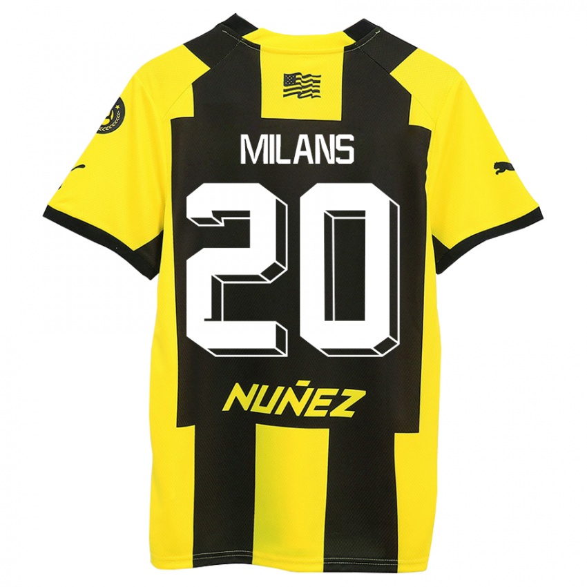 Criança Camisola Pedro Milans #20 Amarelo Preto Principal 2023/24 Camisa