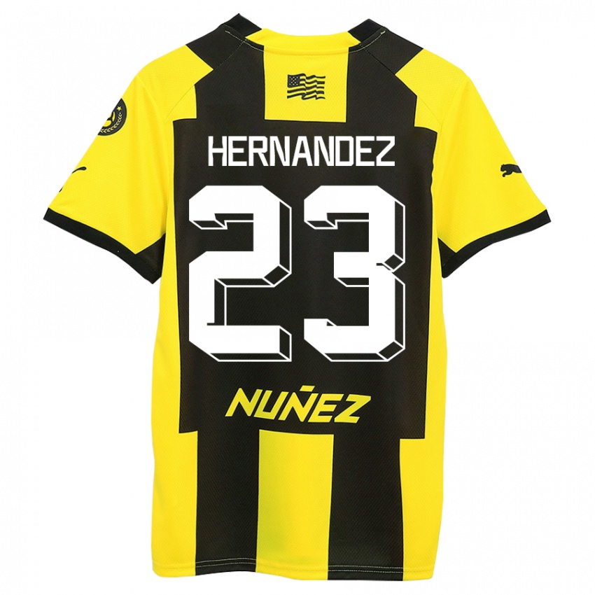 Criança Camisola Abel Hernández #23 Amarelo Preto Principal 2023/24 Camisa