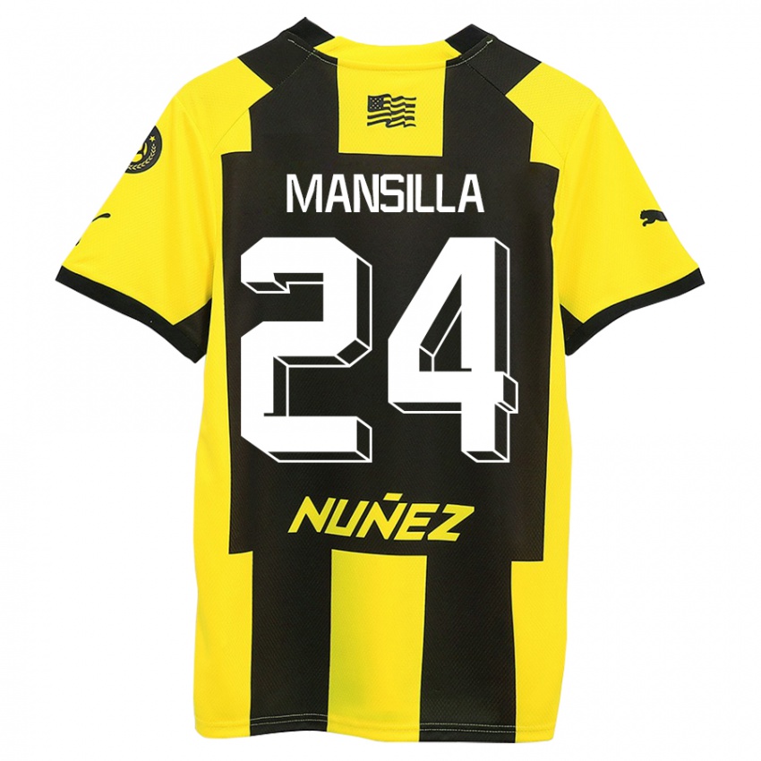 Criança Camisola Brian Mansilla #24 Amarelo Preto Principal 2023/24 Camisa