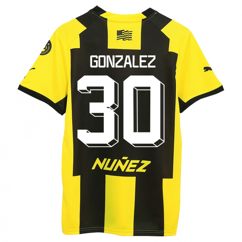 Criança Camisola Ángel González #30 Amarelo Preto Principal 2023/24 Camisa