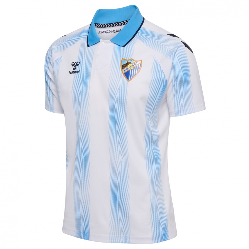 Criança Camisola Víctor García #14 Branco Azul Principal 2023/24 Camisa