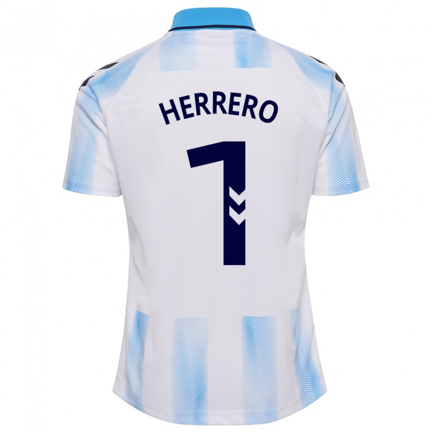 Criança Camisola Alfonso Herrero #1 Branco Azul Principal 2023/24 Camisa