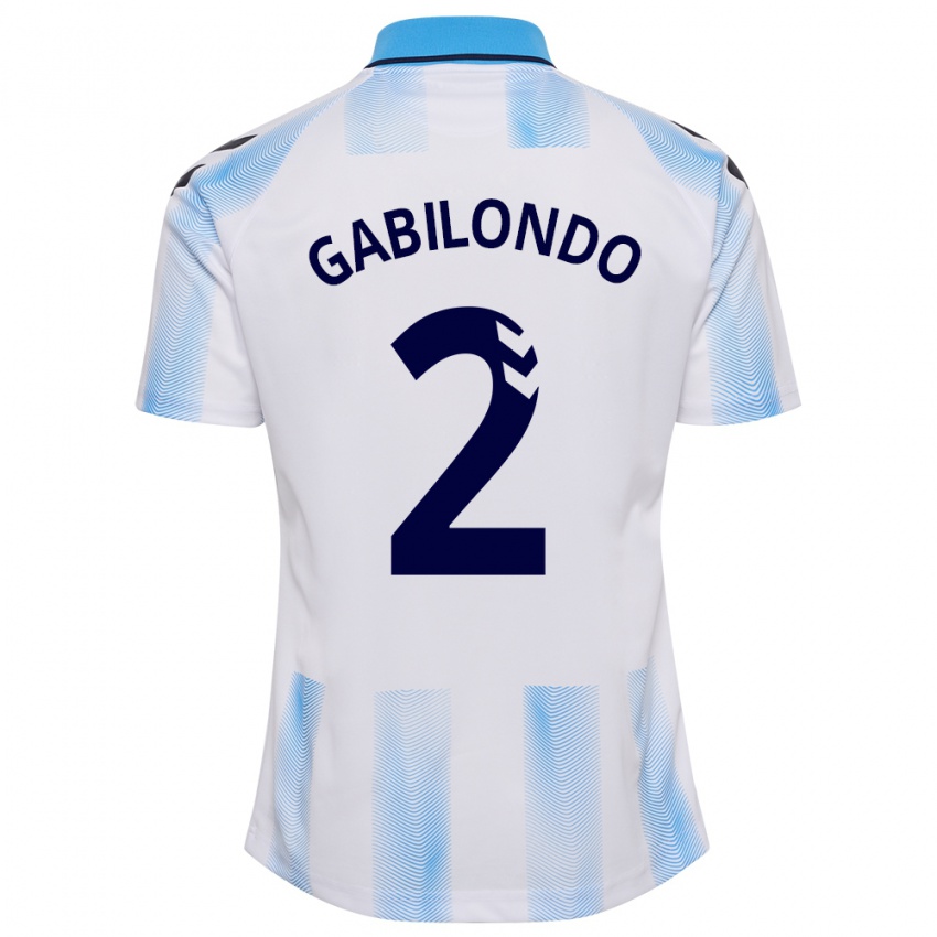 Criança Camisola Jokin Gabilondo #2 Branco Azul Principal 2023/24 Camisa