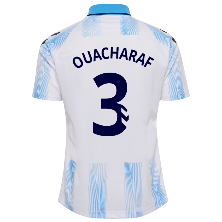 Criança Camisola Bilal Ouacharaf #3 Branco Azul Principal 2023/24 Camisa