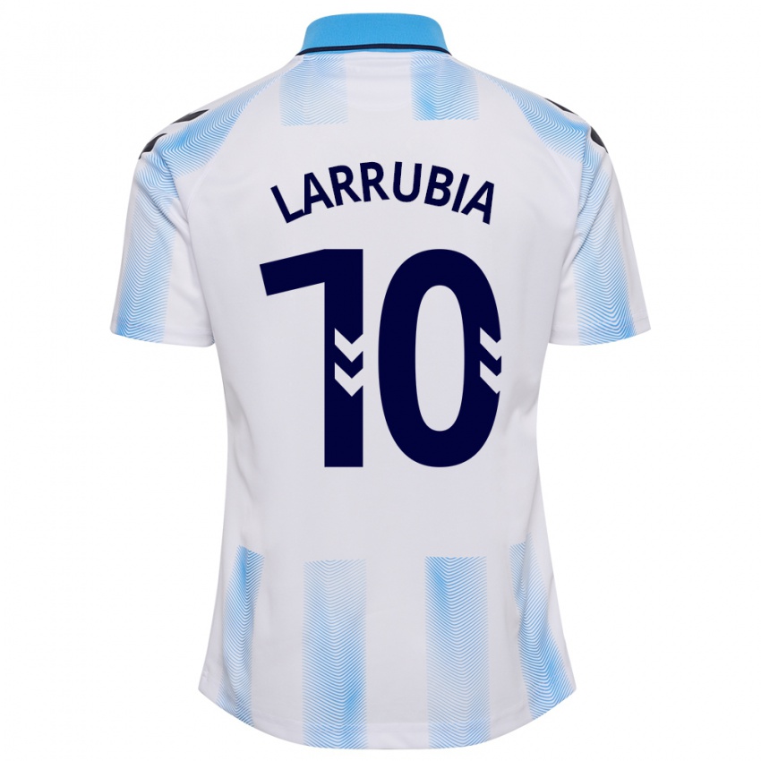 Criança Camisola David Larrubia #10 Branco Azul Principal 2023/24 Camisa