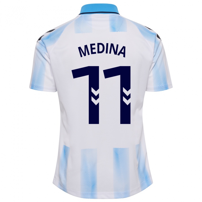 Criança Camisola Kevin Medina #11 Branco Azul Principal 2023/24 Camisa