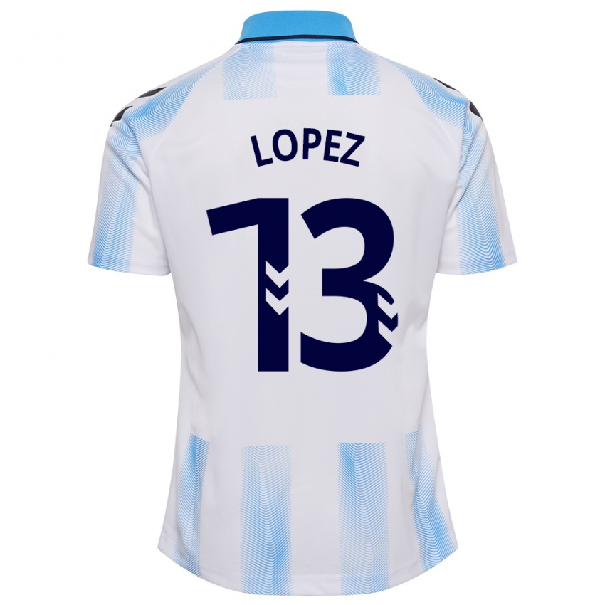 Criança Camisola Carlos López #13 Branco Azul Principal 2023/24 Camisa