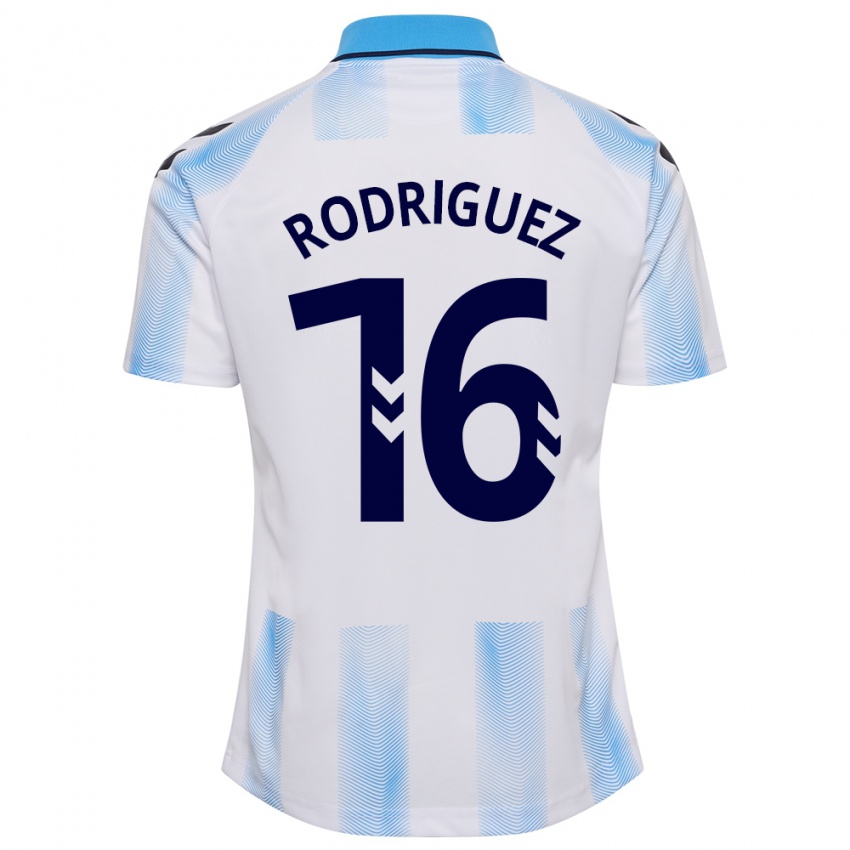 Criança Camisola Genaro Rodríguez #16 Branco Azul Principal 2023/24 Camisa