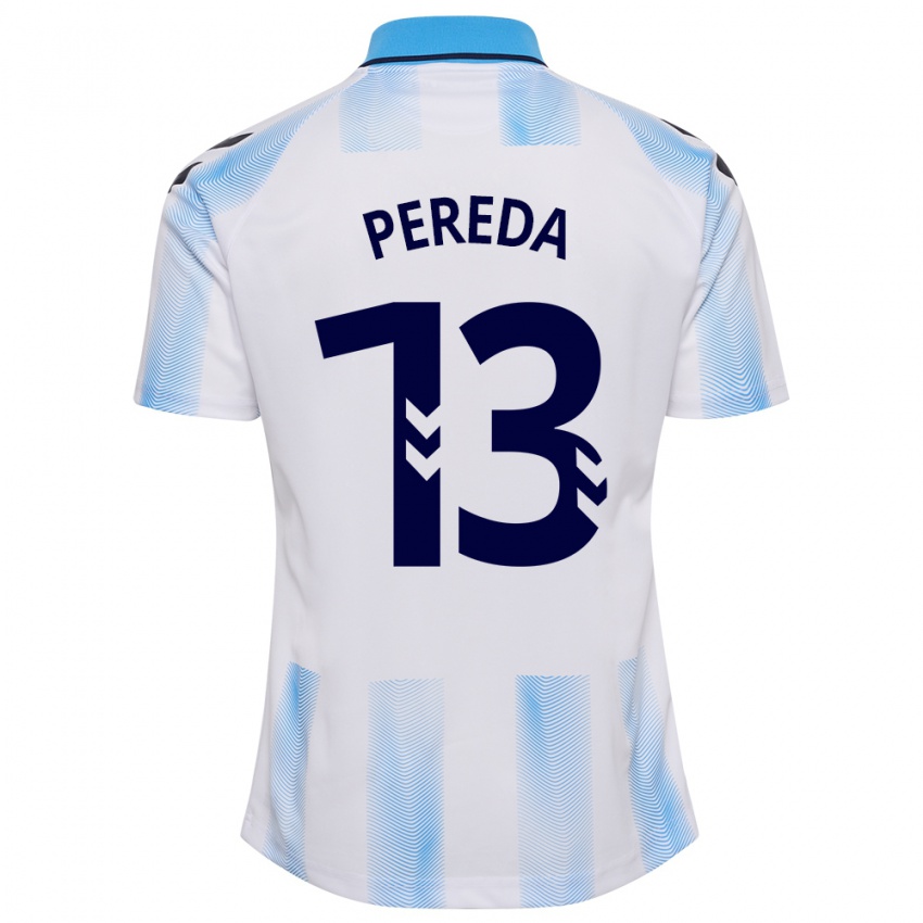 Criança Camisola Adrián Pereda #13 Branco Azul Principal 2023/24 Camisa