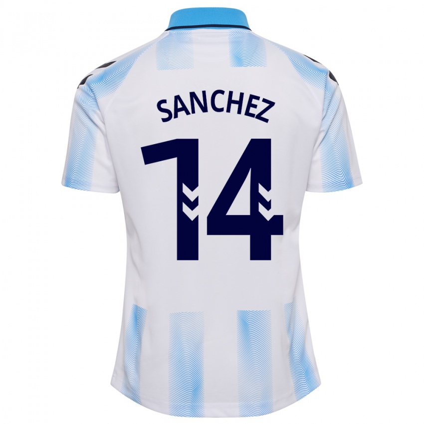 Criança Camisola Rubén Sánchez #14 Branco Azul Principal 2023/24 Camisa