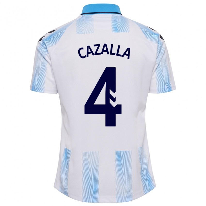 Criança Camisola Marta Cazalla #4 Branco Azul Principal 2023/24 Camisa