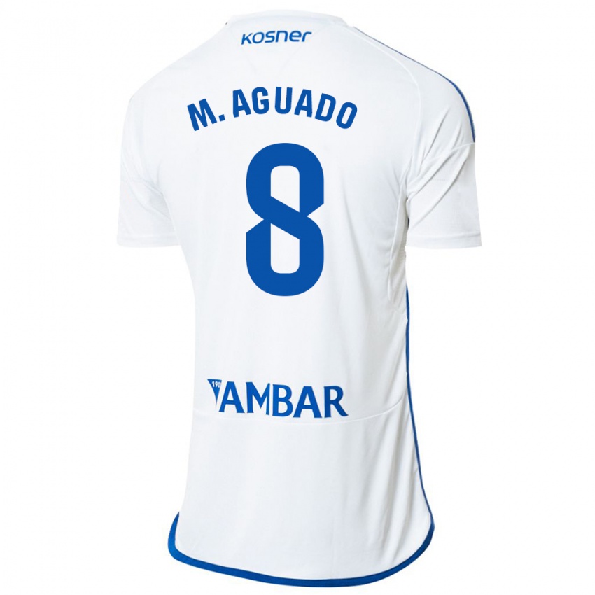 Criança Camisola Marc Aguado #8 Branco Principal 2023/24 Camisa