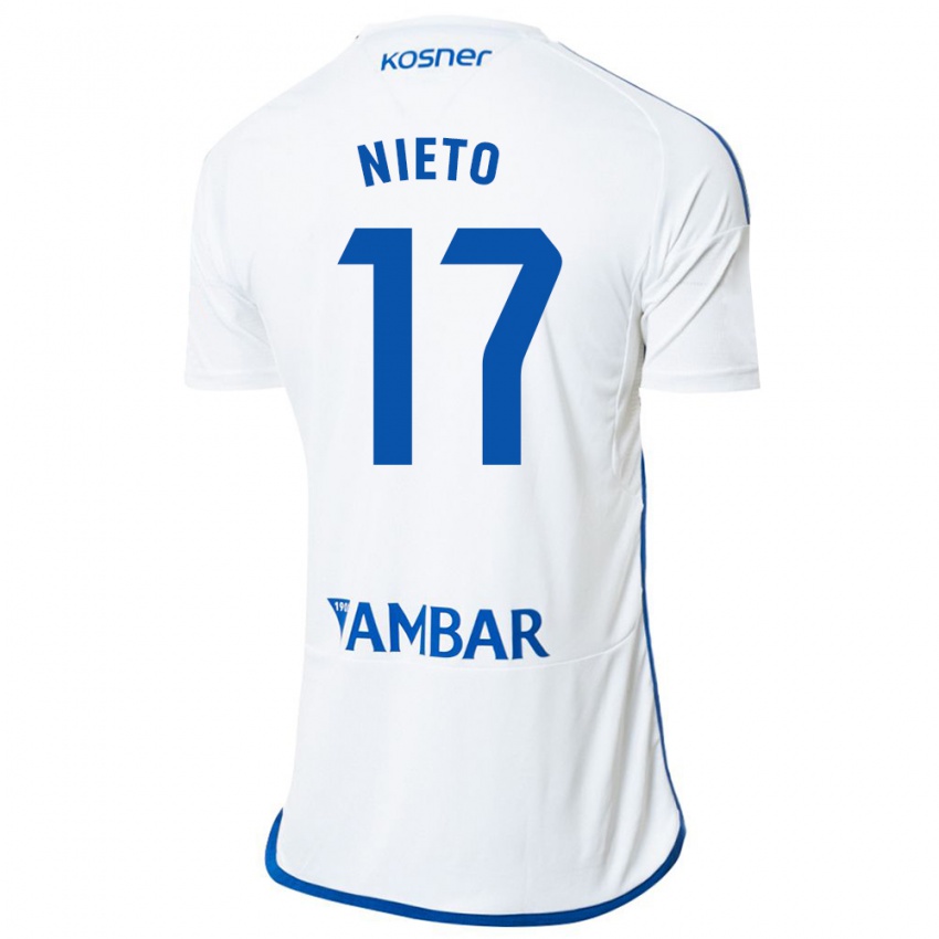 Criança Camisola Carlos Nieto #17 Branco Principal 2023/24 Camisa